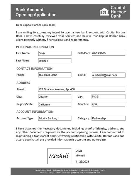 Account Opening Application/Update Information (Individuals).